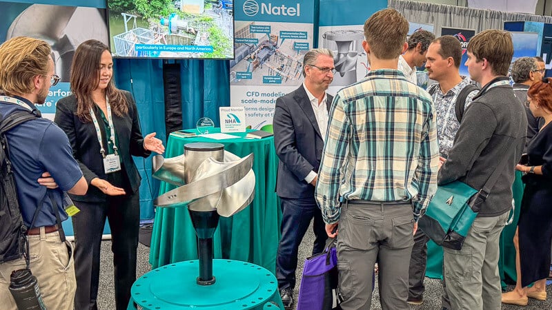 Natel Energy booth at Clean Currents 2024 in Portland, Oregon.