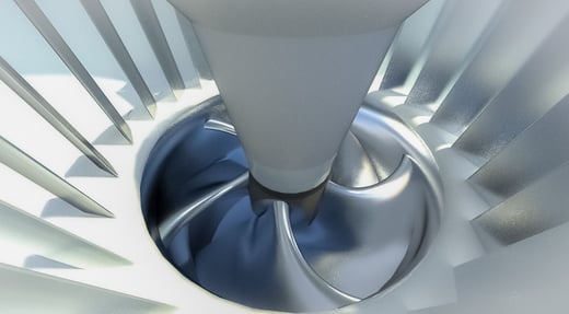 Rendering of Kaplan-style Natel FishSafe RHT installed in a turbine.