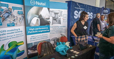 Natel's booth at ISE-Fish Passage in Québec City, Canada in May.